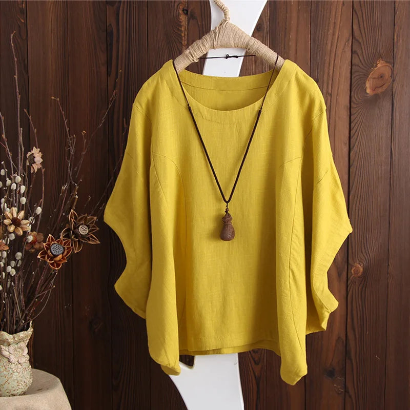 Harajuku Y2k Top Vintage Clothes Tees Cotton Linen Streetwear Casual Shirts for Women Clothing T-Shirts Fashion Summer