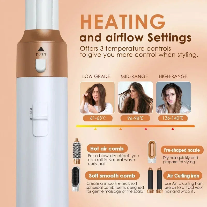 5 in 1 Hair Dryer Hot Comb Set Professional