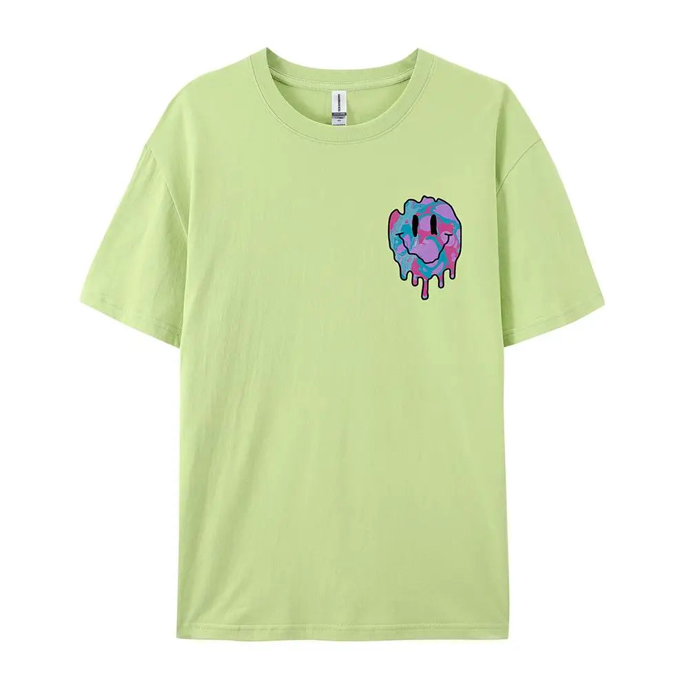 Funny Smile Face Print Female Tshirt Street Casual
