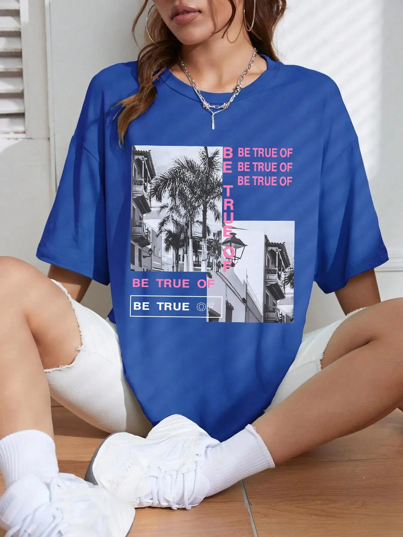 Graphic & Letter Print Crew Neck T-Shirt Women Summer O-Neck T Shirts Cotton Plus Size Short Sleeve Sport Casual Shirt