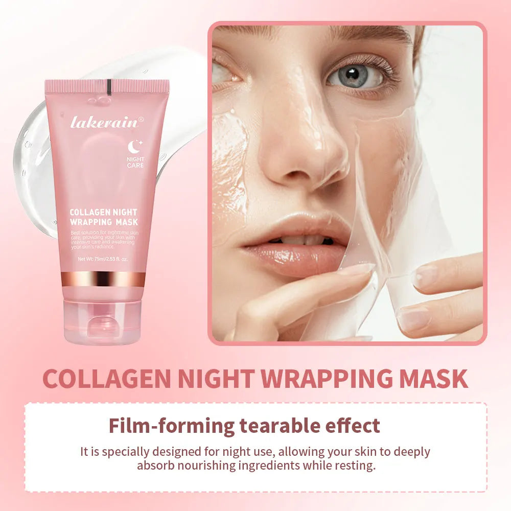 Collagen Jelly Cream Hydrolyzed Collagen Overnight Facial Mask Wrapping Peel
