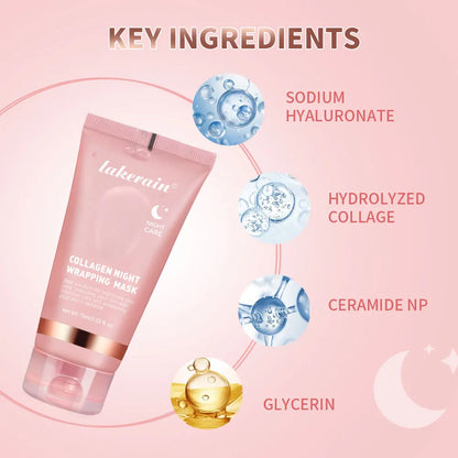Collagen Jelly Cream Hydrolyzed Collagen Overnight Facial Mask Wrapping Peel