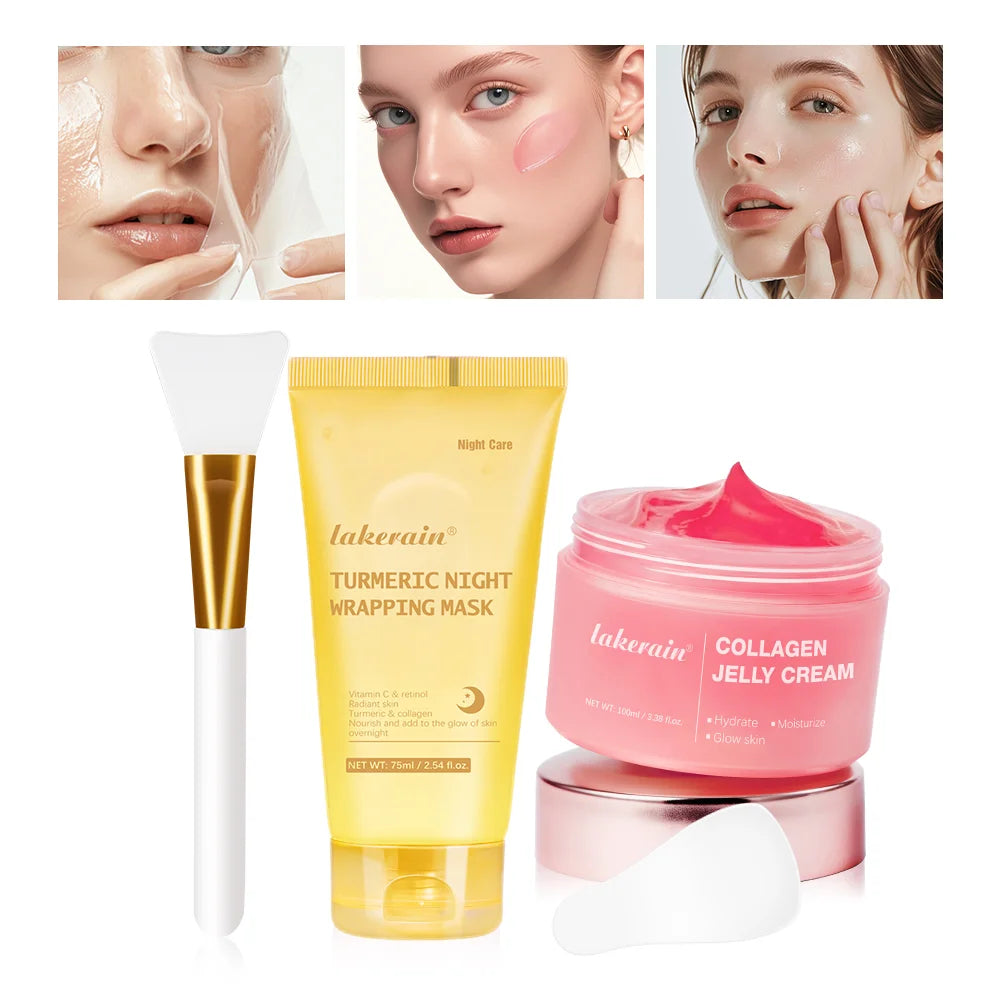 Collagen Jelly Cream Hydrolyzed Collagen Overnight Facial Mask Wrapping Peel