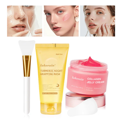 Collagen Jelly Cream Hydrolyzed Collagen Overnight Facial Mask Wrapping Peel