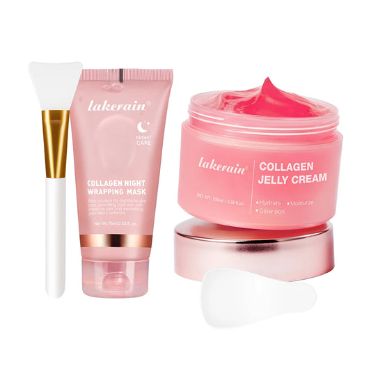 Collagen Jelly Cream Hydrolyzed Collagen Overnight Facial Mask Wrapping Peel