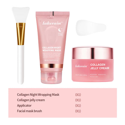 Collagen Jelly Cream Hydrolyzed Collagen Overnight Facial Mask Wrapping Peel