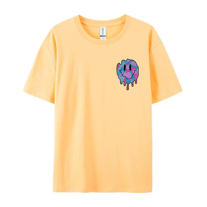 Funny Smile Face Print Female Tshirt Street Casual