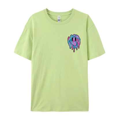 Funny Smile Face Print Female Tshirt Street Casual